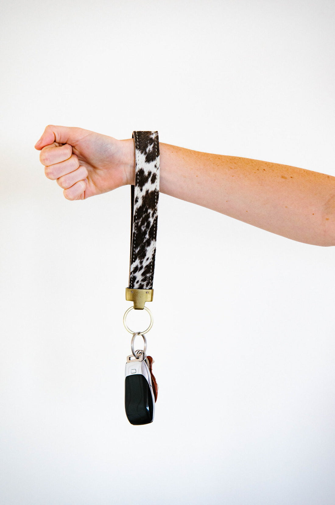 Cowhide Wristlet Oversized Keyring 