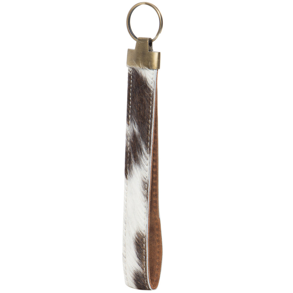 Cowhide Wristlet Oversized Keyring 