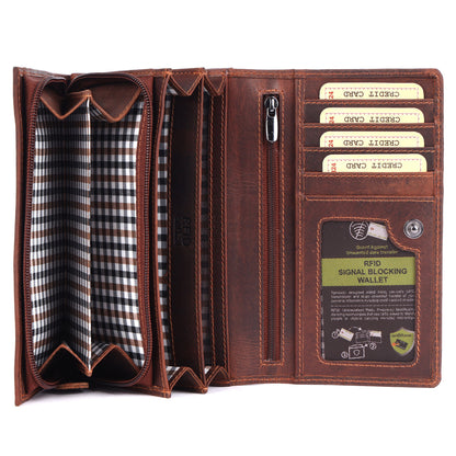 LEATHER TRAVEL ORGANISER WALLET 