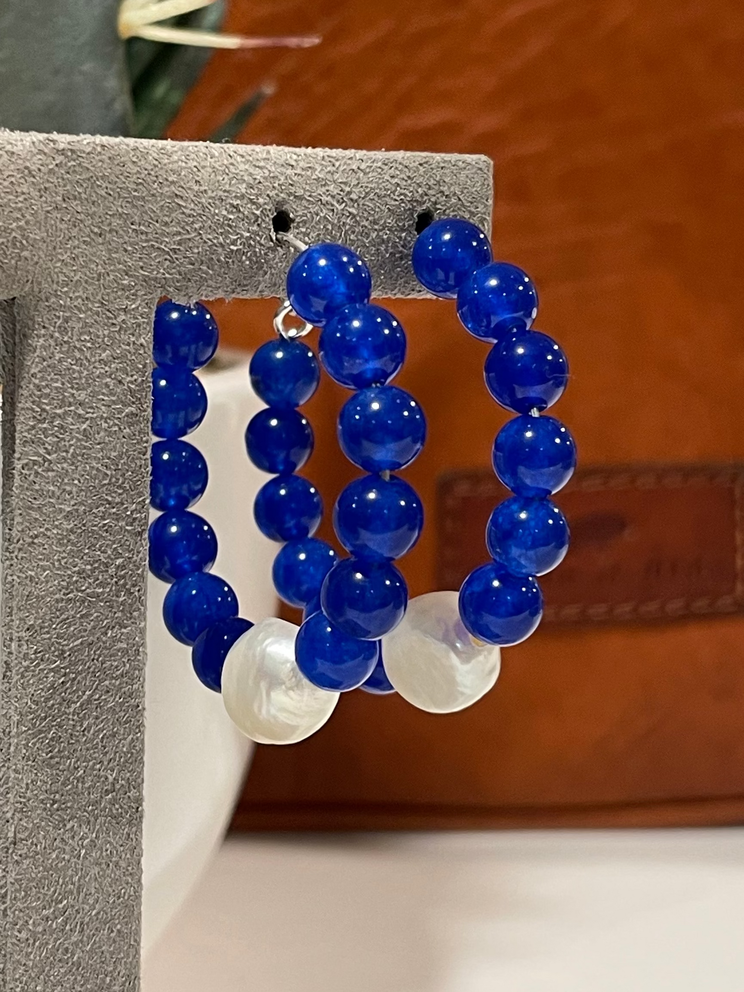 Baroque Freshwater Pearls with Jade Hoops 