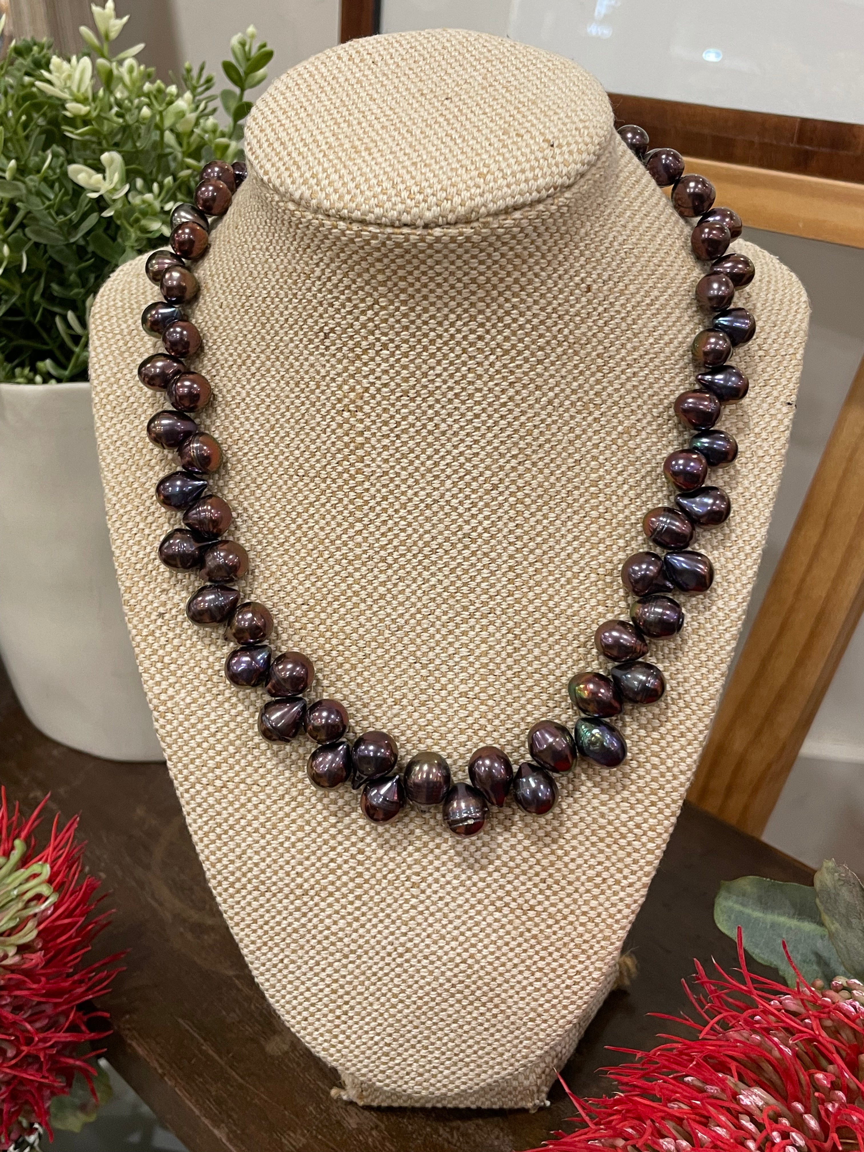 Chocolate Plum Freshwater Pearl Necklace 