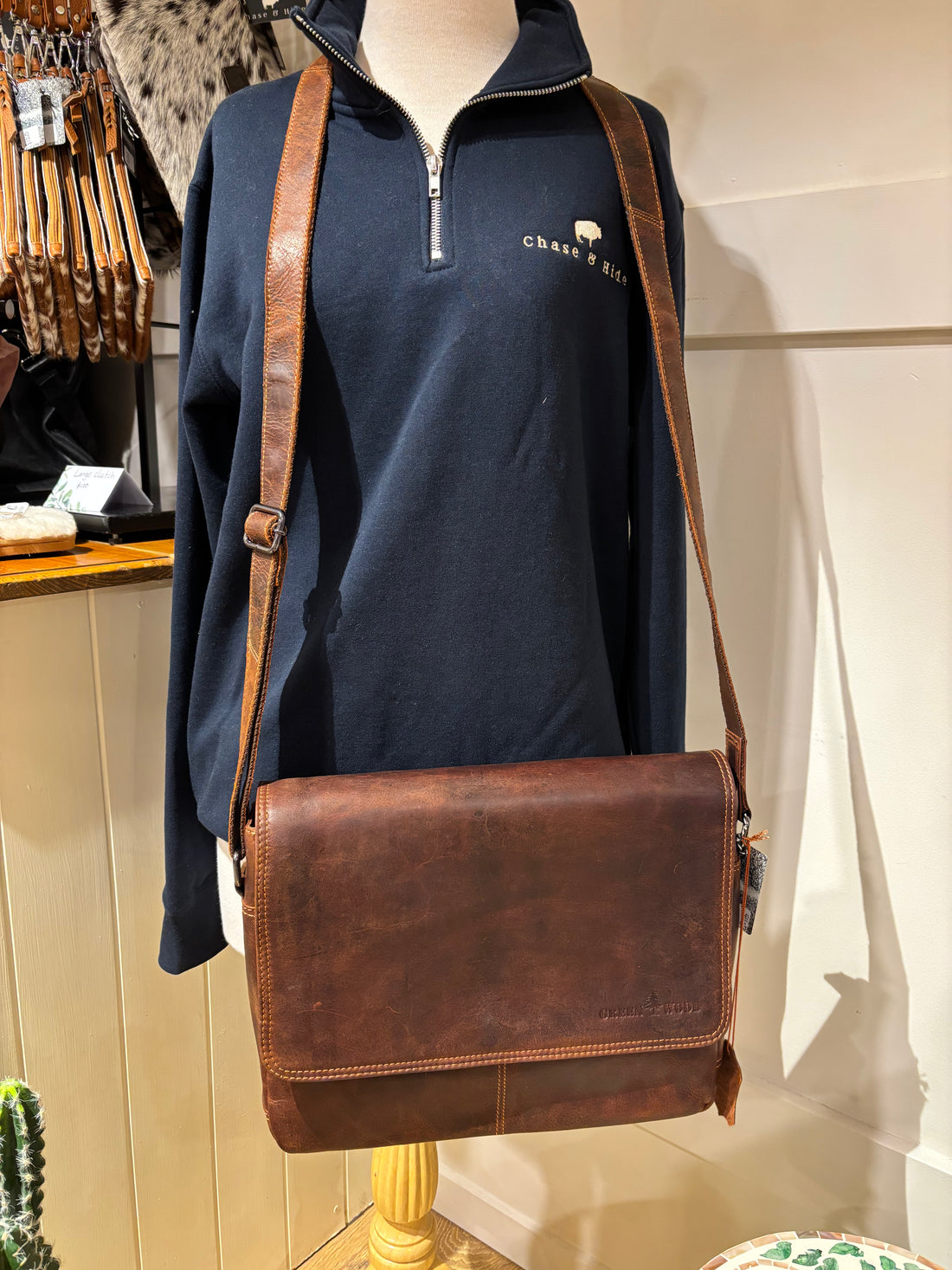 Leather Laptop Shoulder Bag - G-115