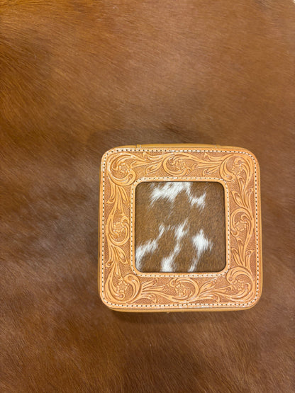 Tooled and Hide Jewellery Box 