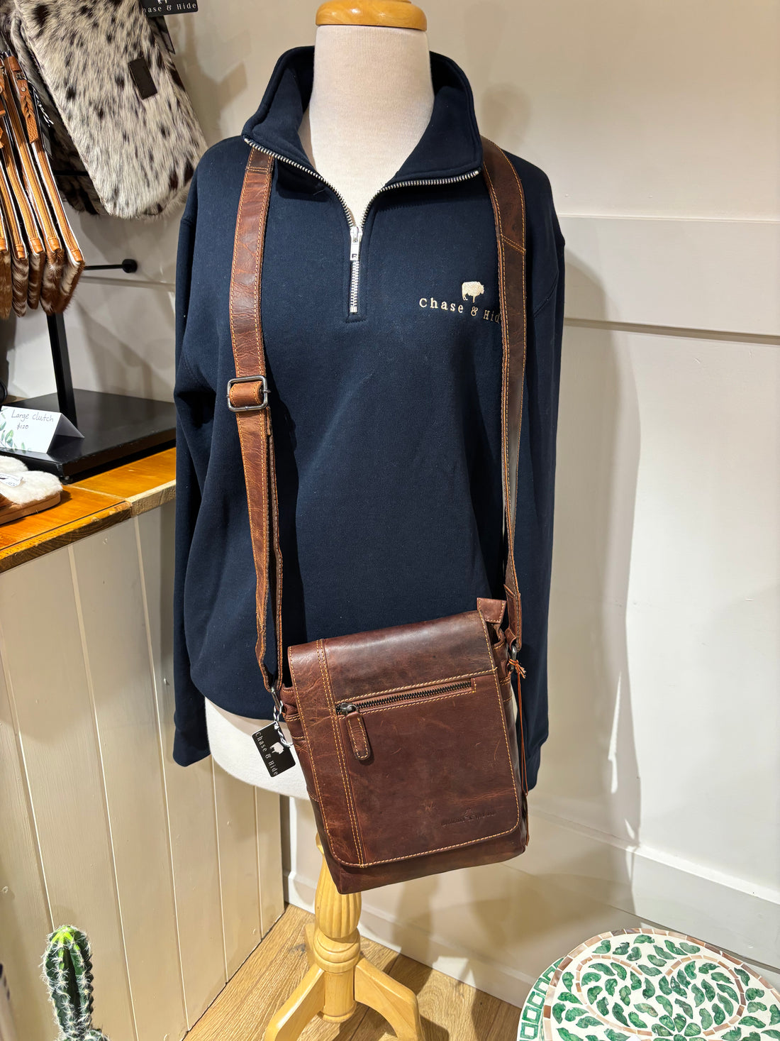 Leather Shoulder Crossbody Bag - 6307