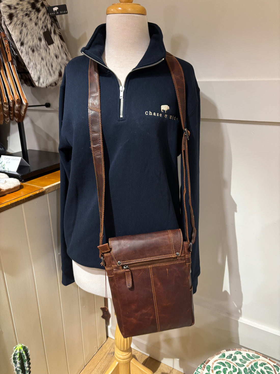 Leather Shoulder Crossbody Bag - 6307