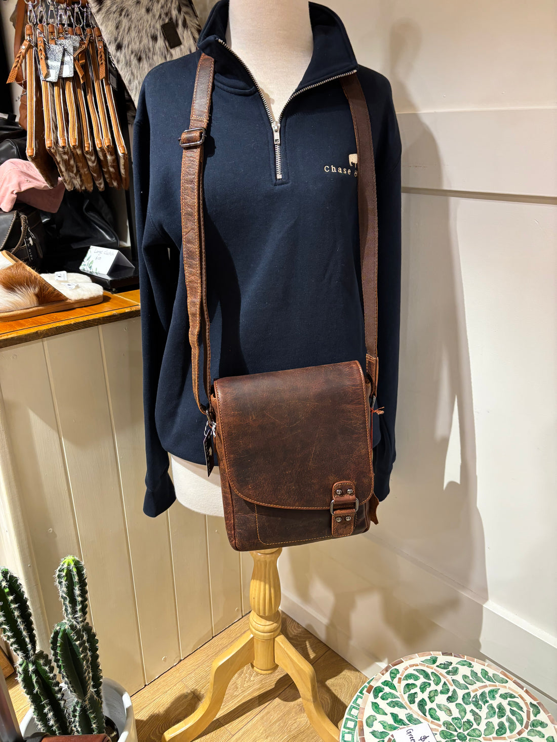 Leather Shoulder Bag - 834