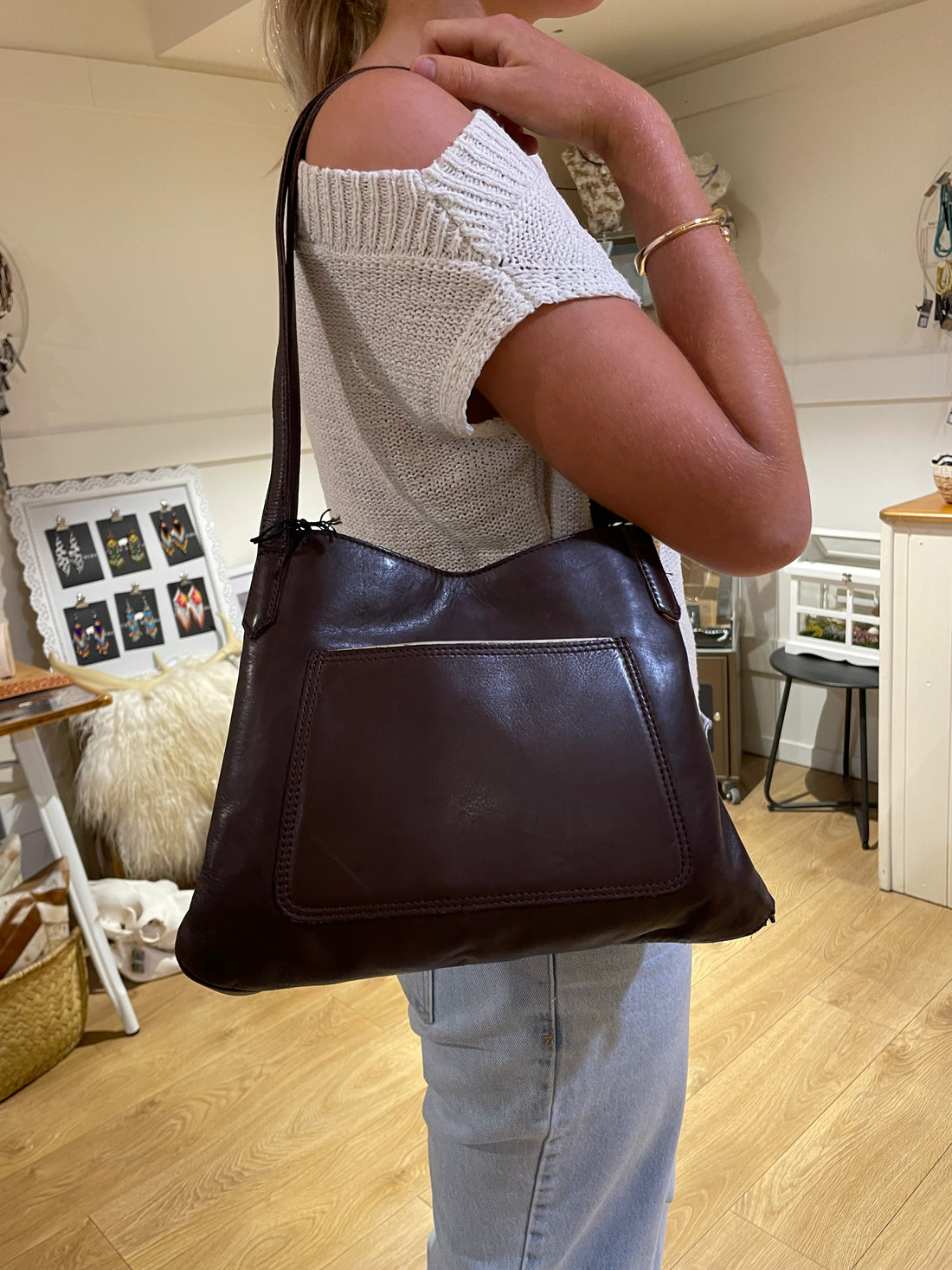 Chocolate leather Handbag