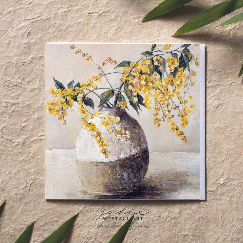 Pot of Gold Wattle- Greeting Card