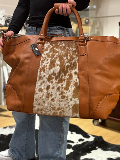 Leather &amp; Cowhide Travel Bag - 12780