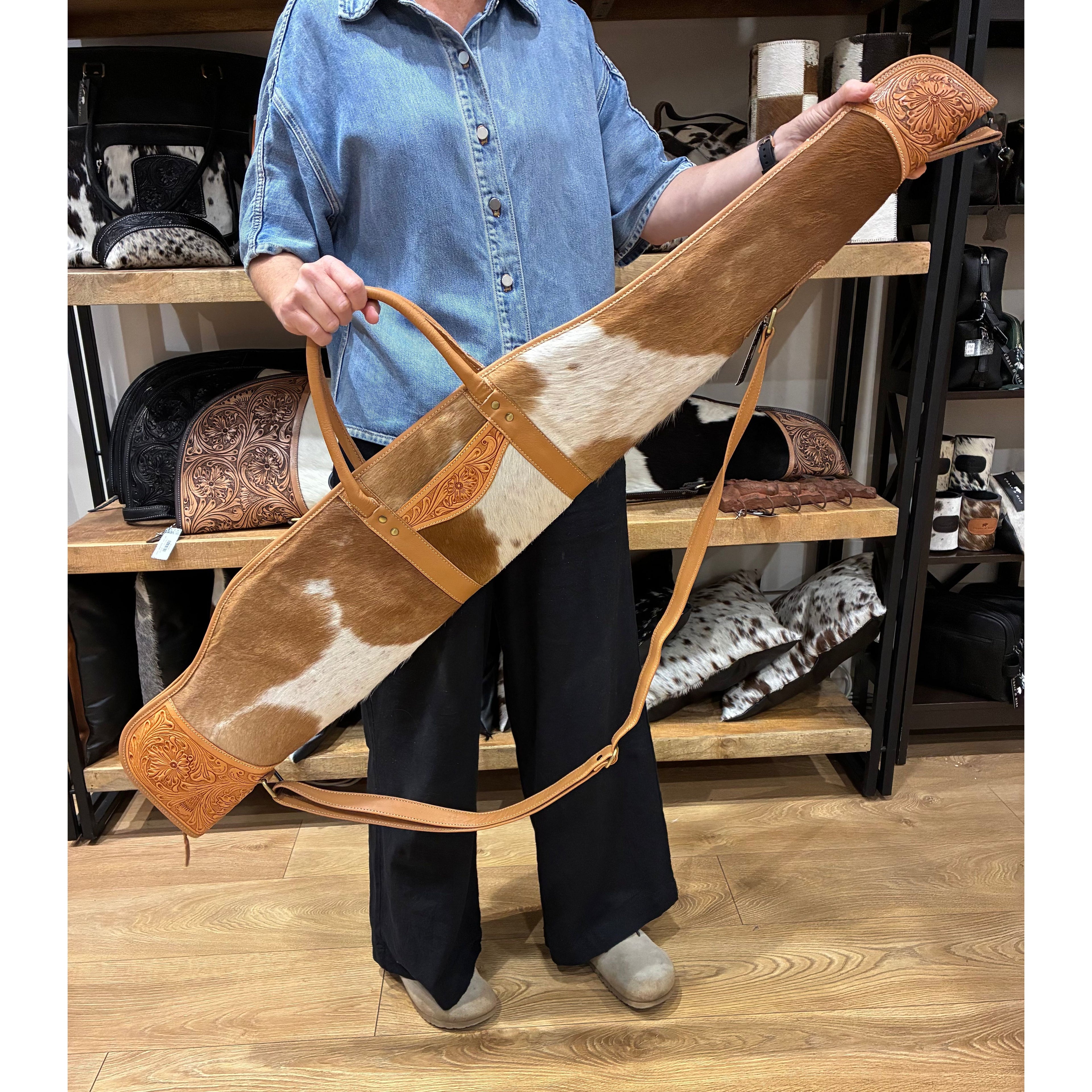 Rifle / Gun Case Cowhide and Tooling - Gun