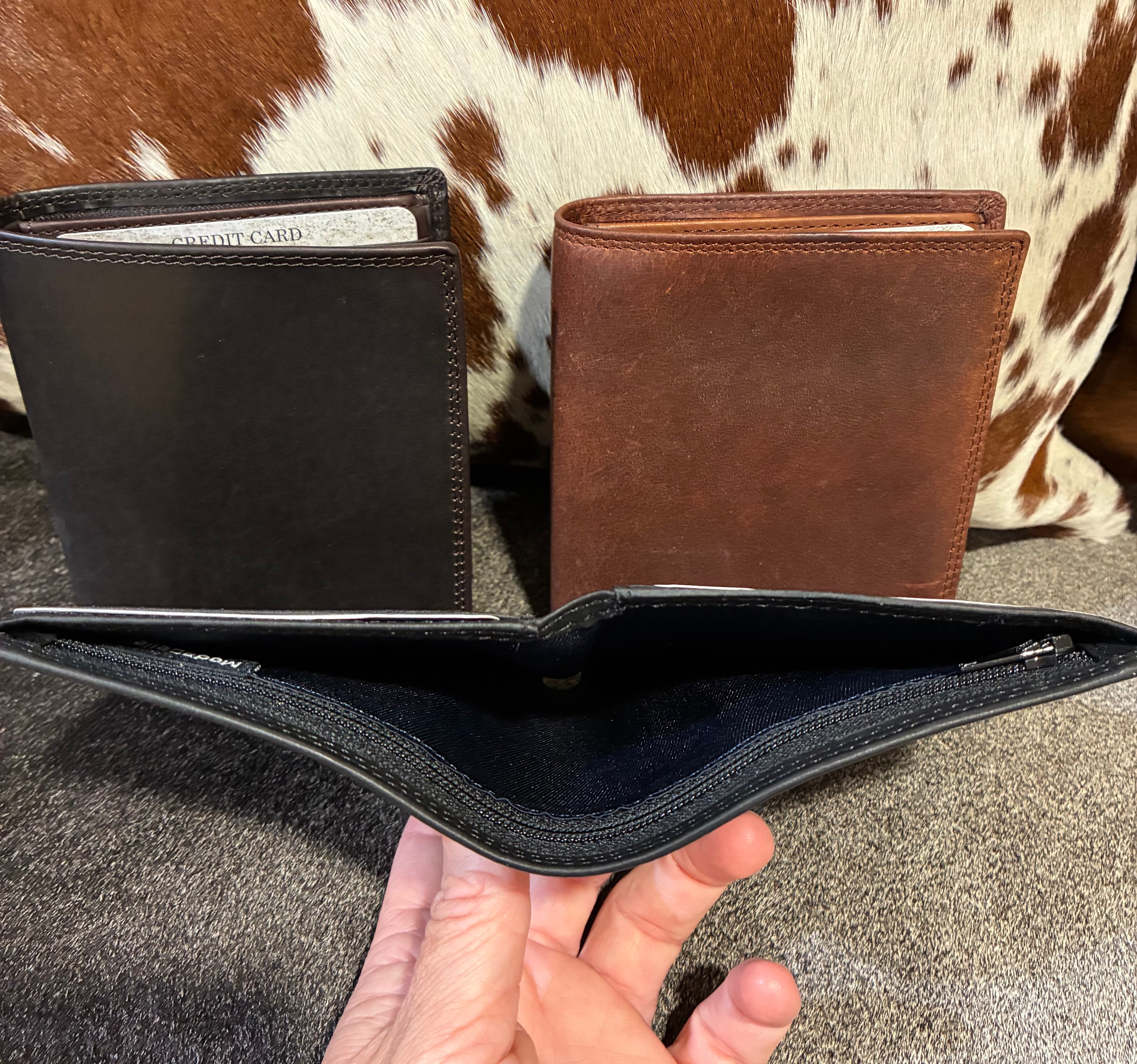 Vintage Mens Leather Coat Wallet 