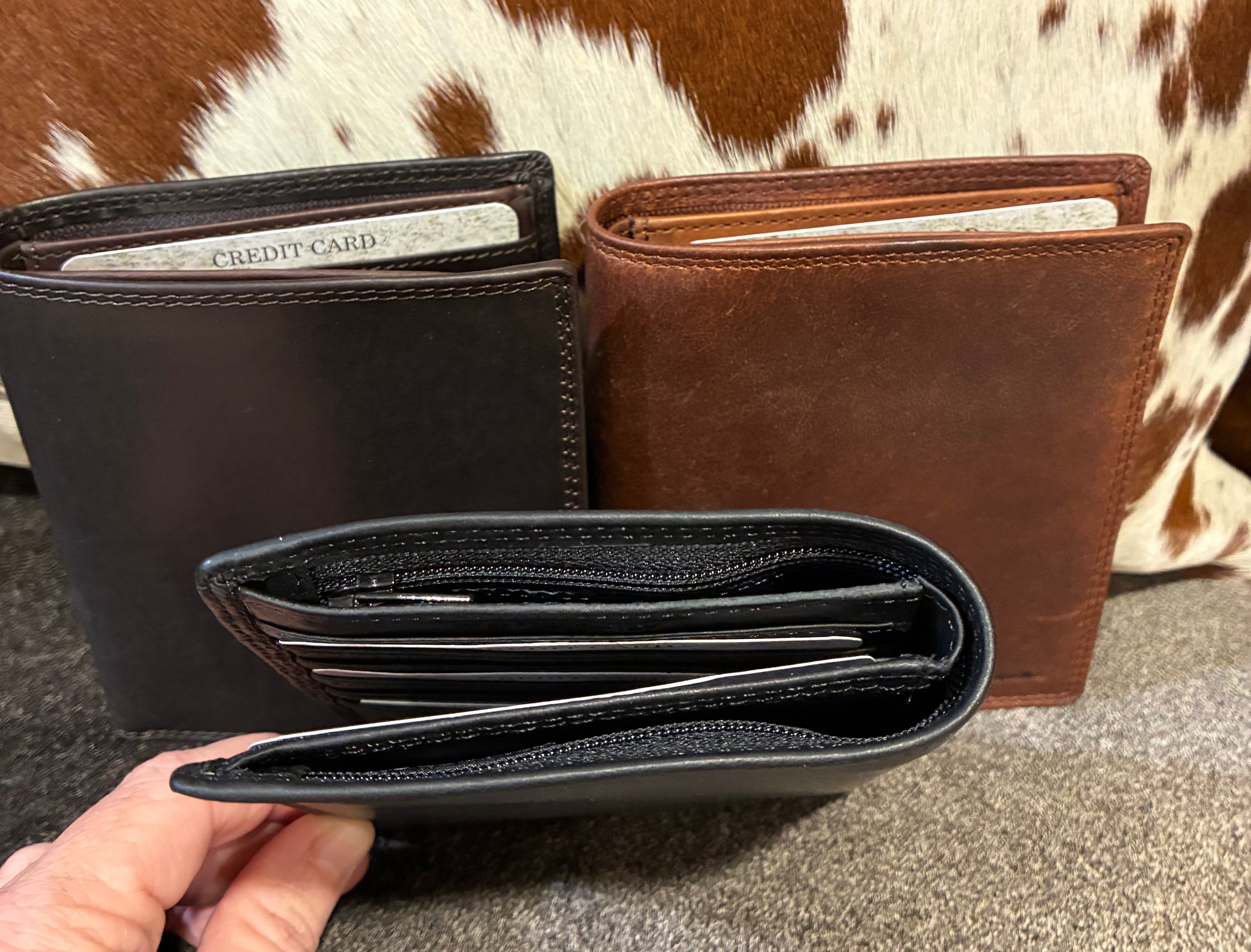 Vintage Mens Leather Coat Wallet 
