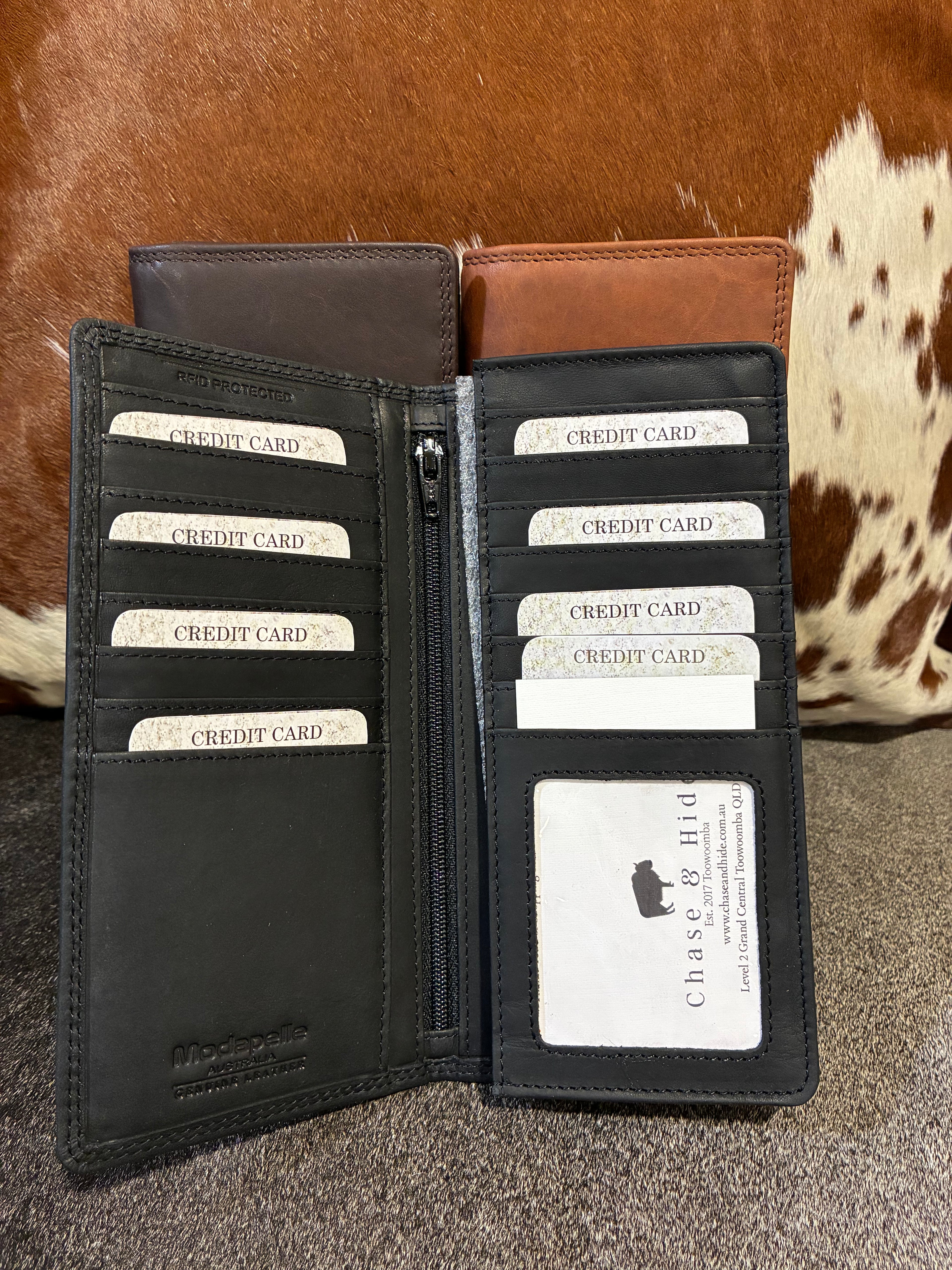 Vintage Leather Mens Slim Coat Wallet 