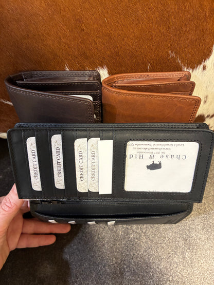 Vintage Leather Mens Slim Coat Wallet 