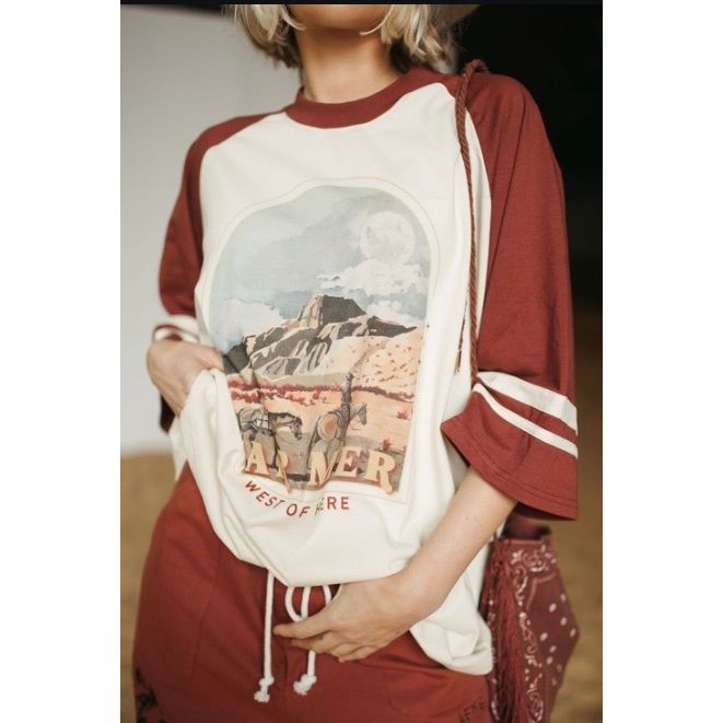 West Of Here Raglan Far mer by Whitney