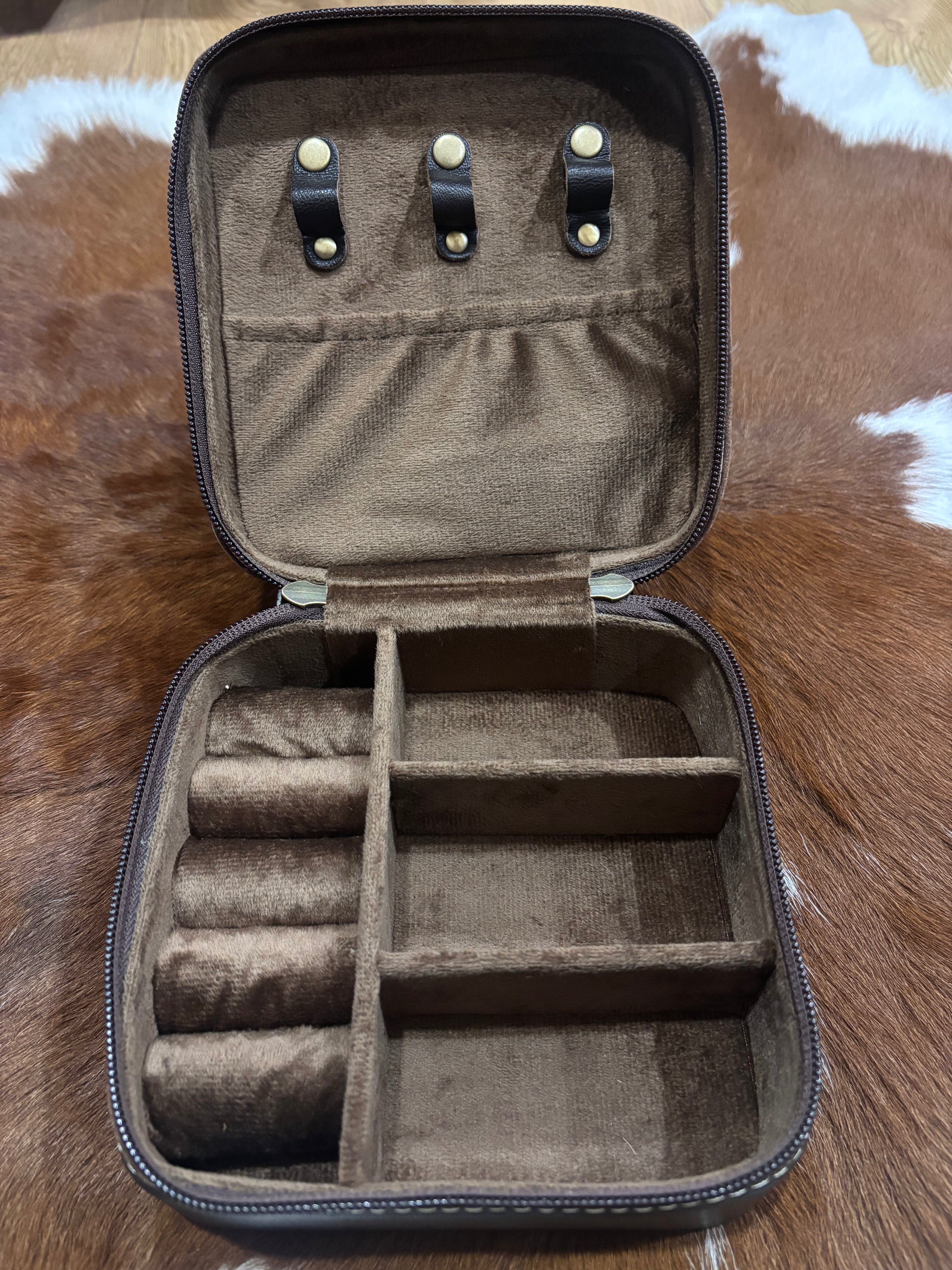 Tooled and Hide Jewellery Box 