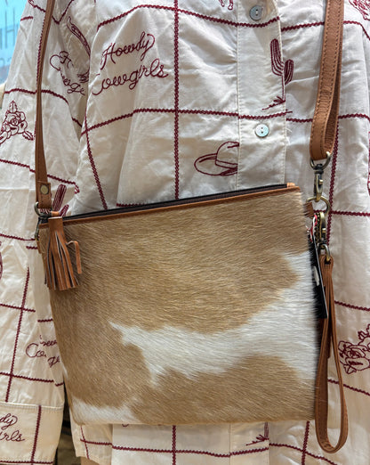 Cowhide clutch bag 