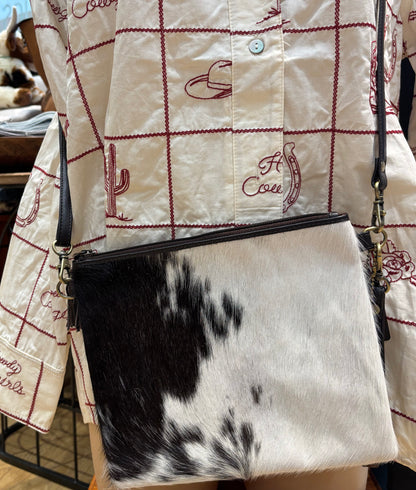 Cowhide clutch bag 