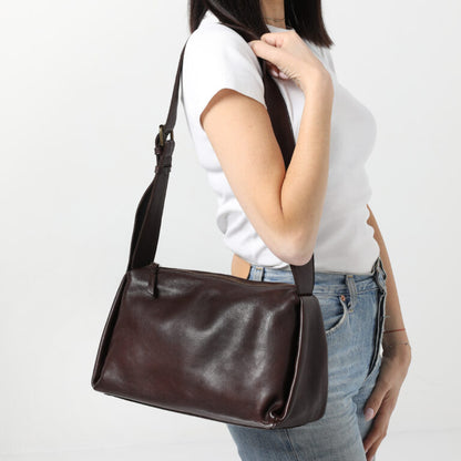Ladies Leather Cross Body Bag Style 7940 Brown