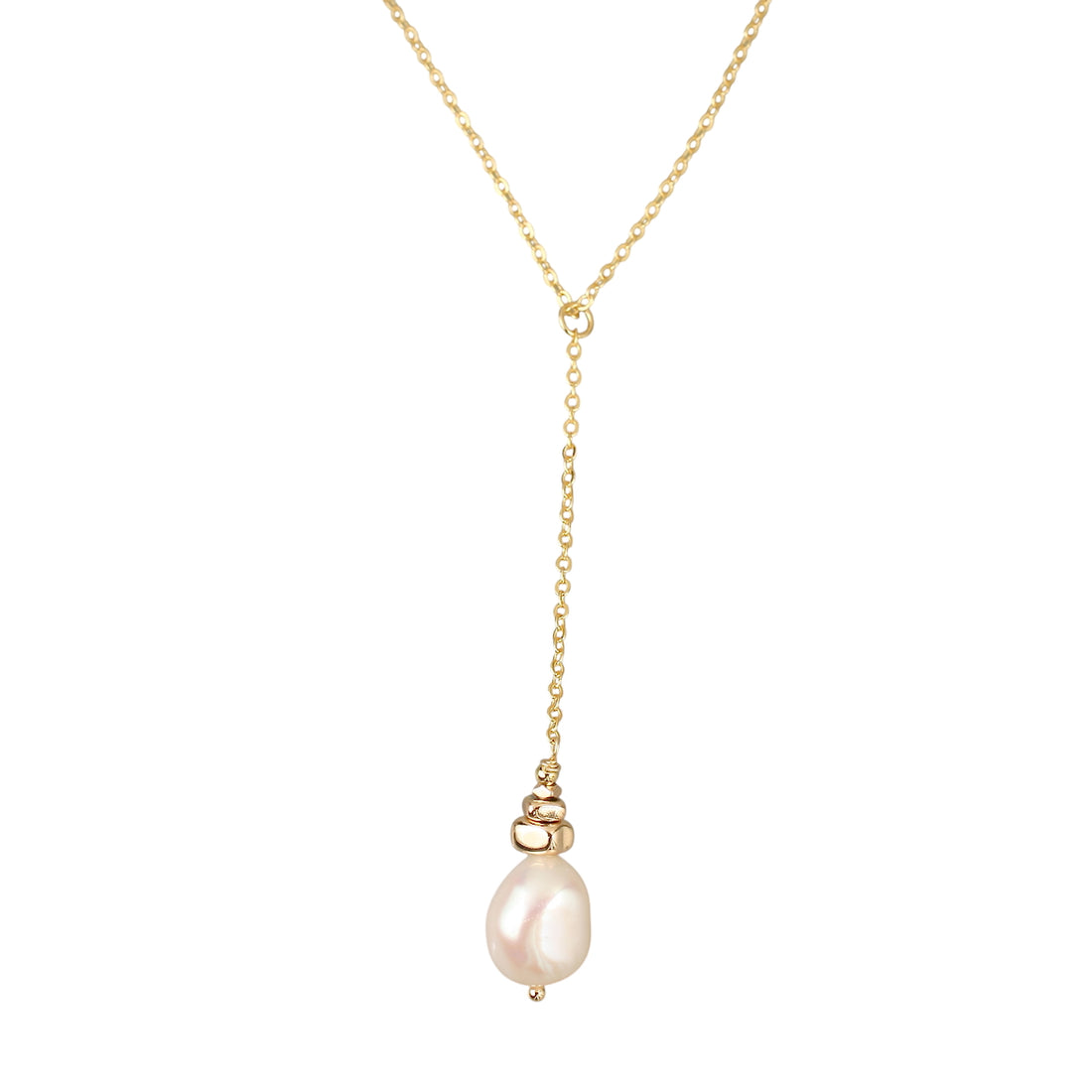 Pearl Drop Necklace Gold
