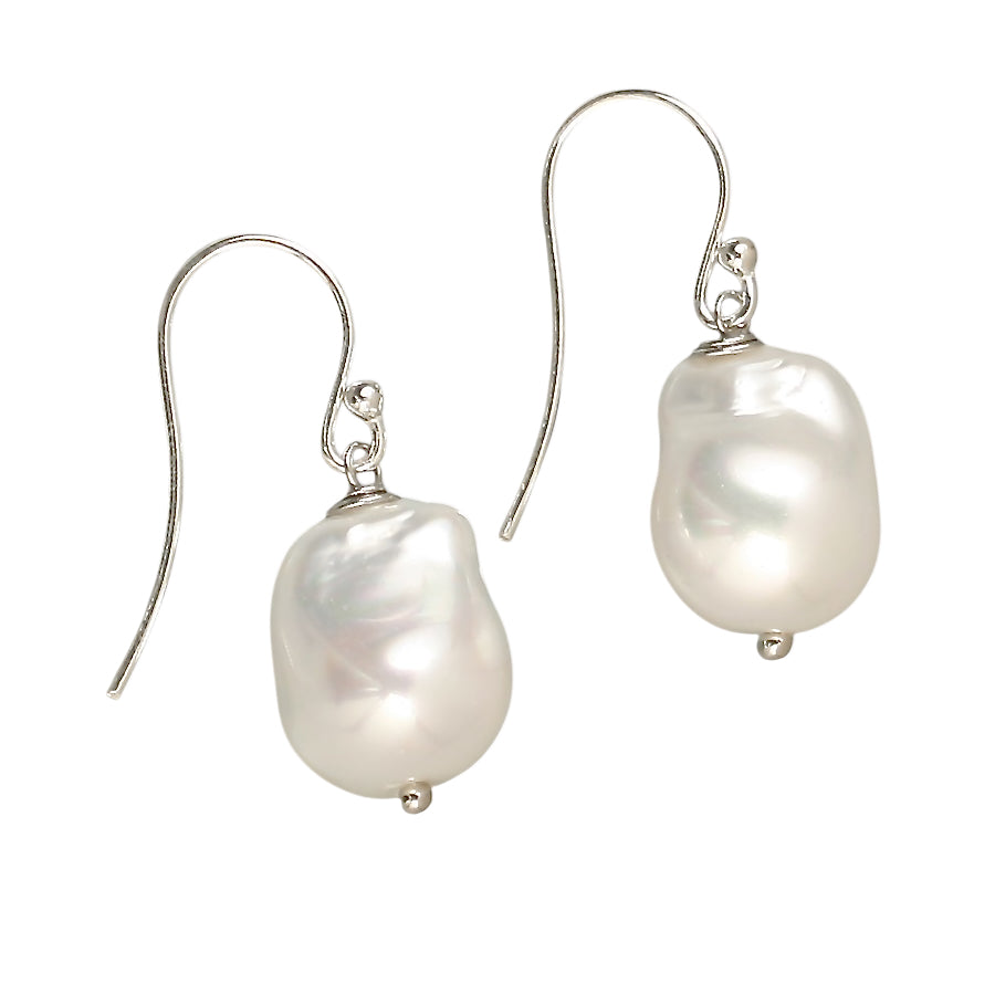 Shell Pearl Earrings Silver