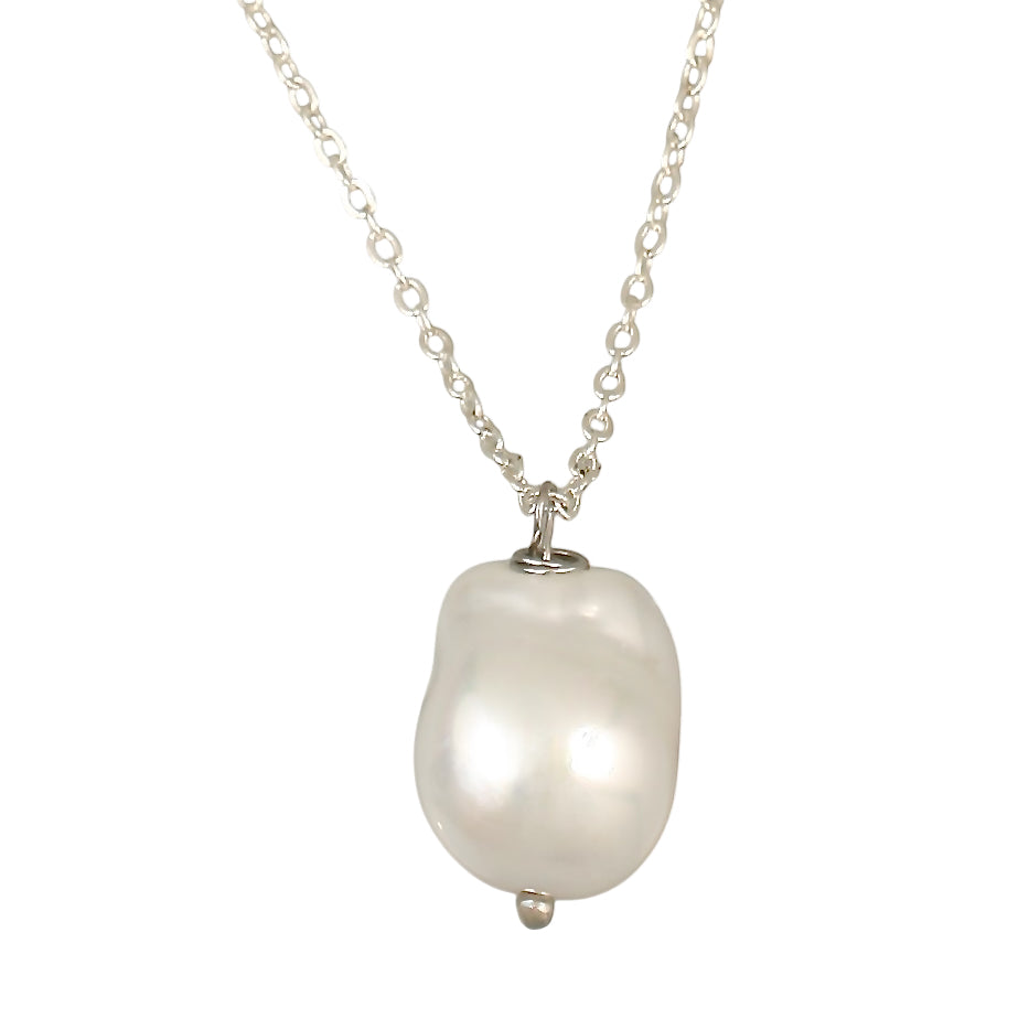 Shell Pearl Pendant Silver