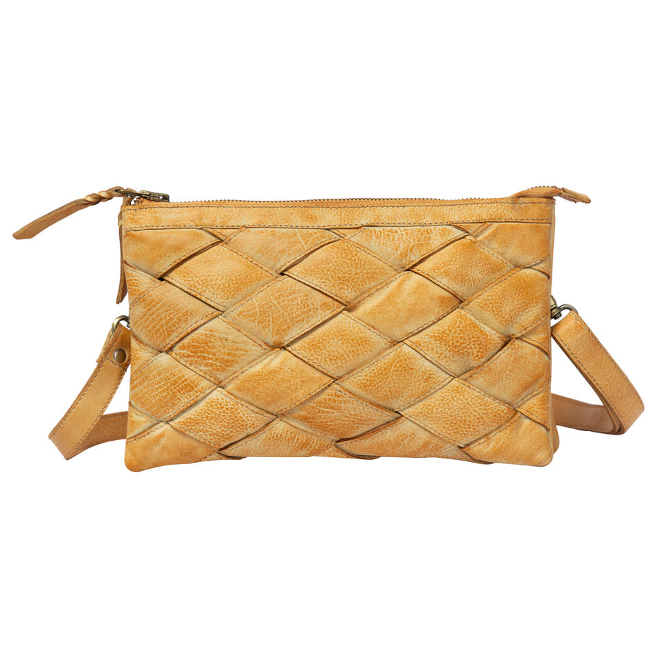 Woven Washed Leather Double Sling Bag – Dublin (W-07)