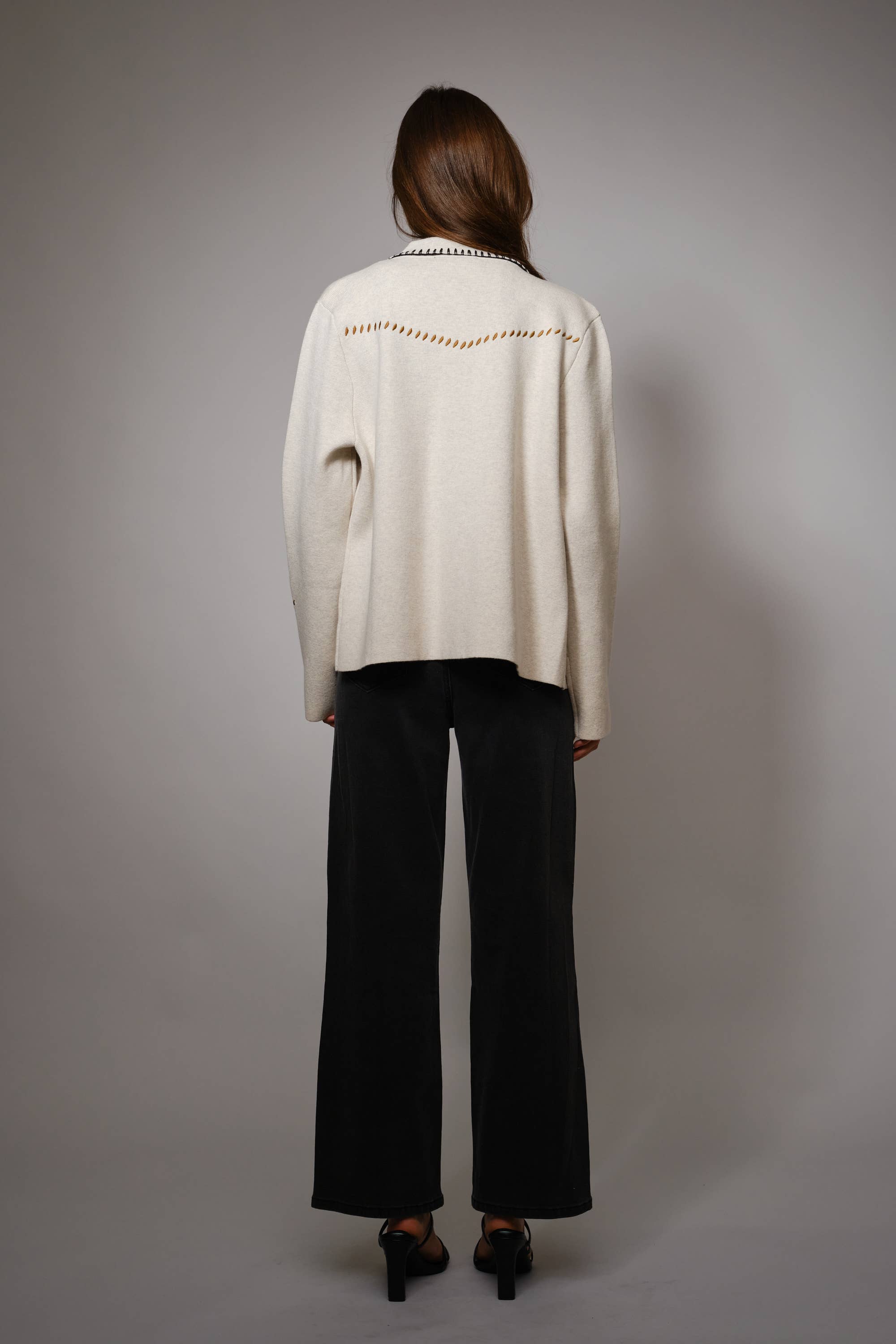 Motif Wool Blend Sweater Jacket