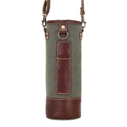 Problem with Wine Bottle Carrier in olive with vintage print