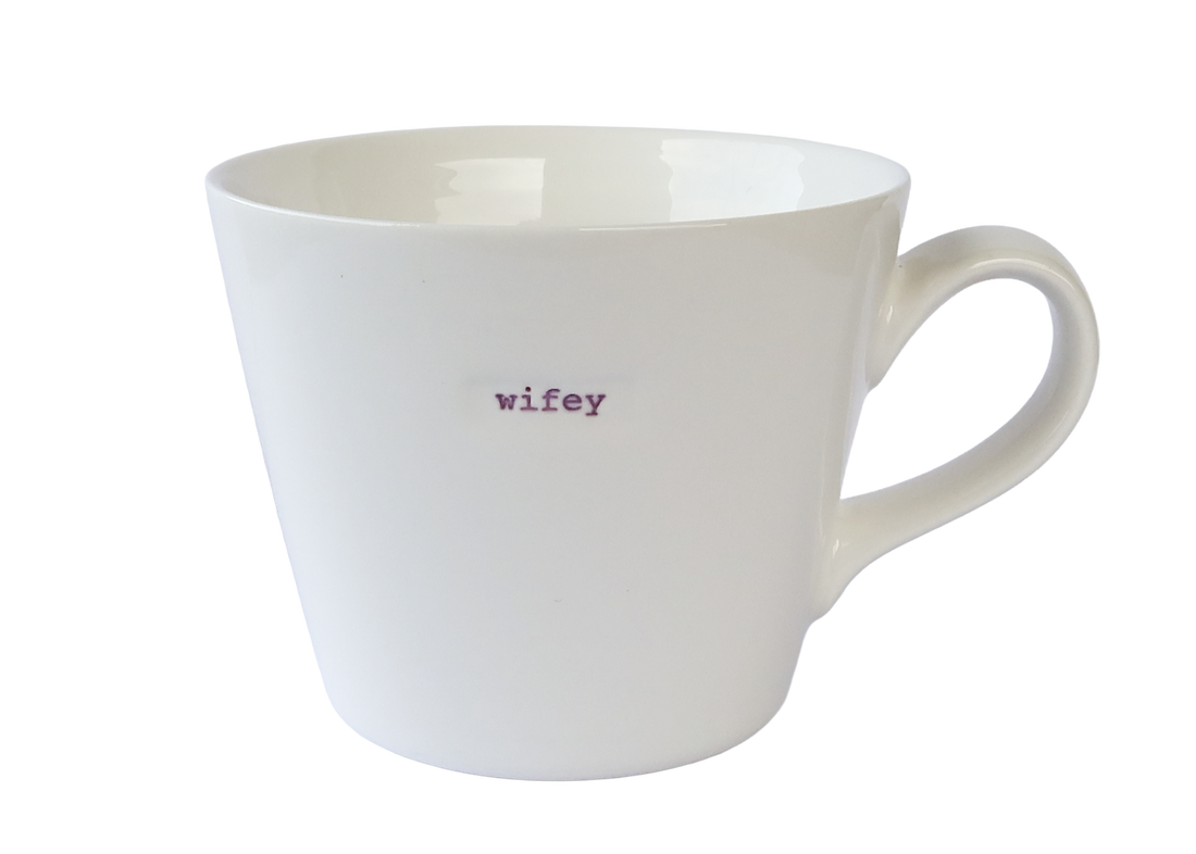KBJ Word Bucket Mug - Wifey (Hand Embossed Purple Text)