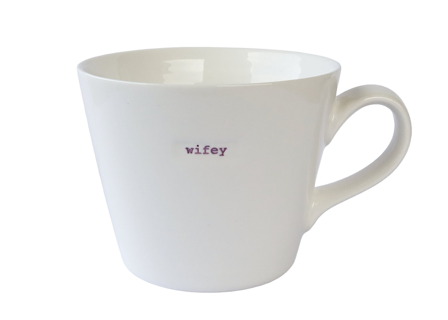 KBJ Word Bucket Mug - Wifey (Hand Embossed Purple Text)