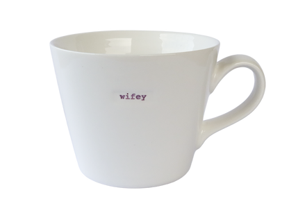 KBJ Word Bucket Mug - Wifey (Hand Embossed Purple Text)