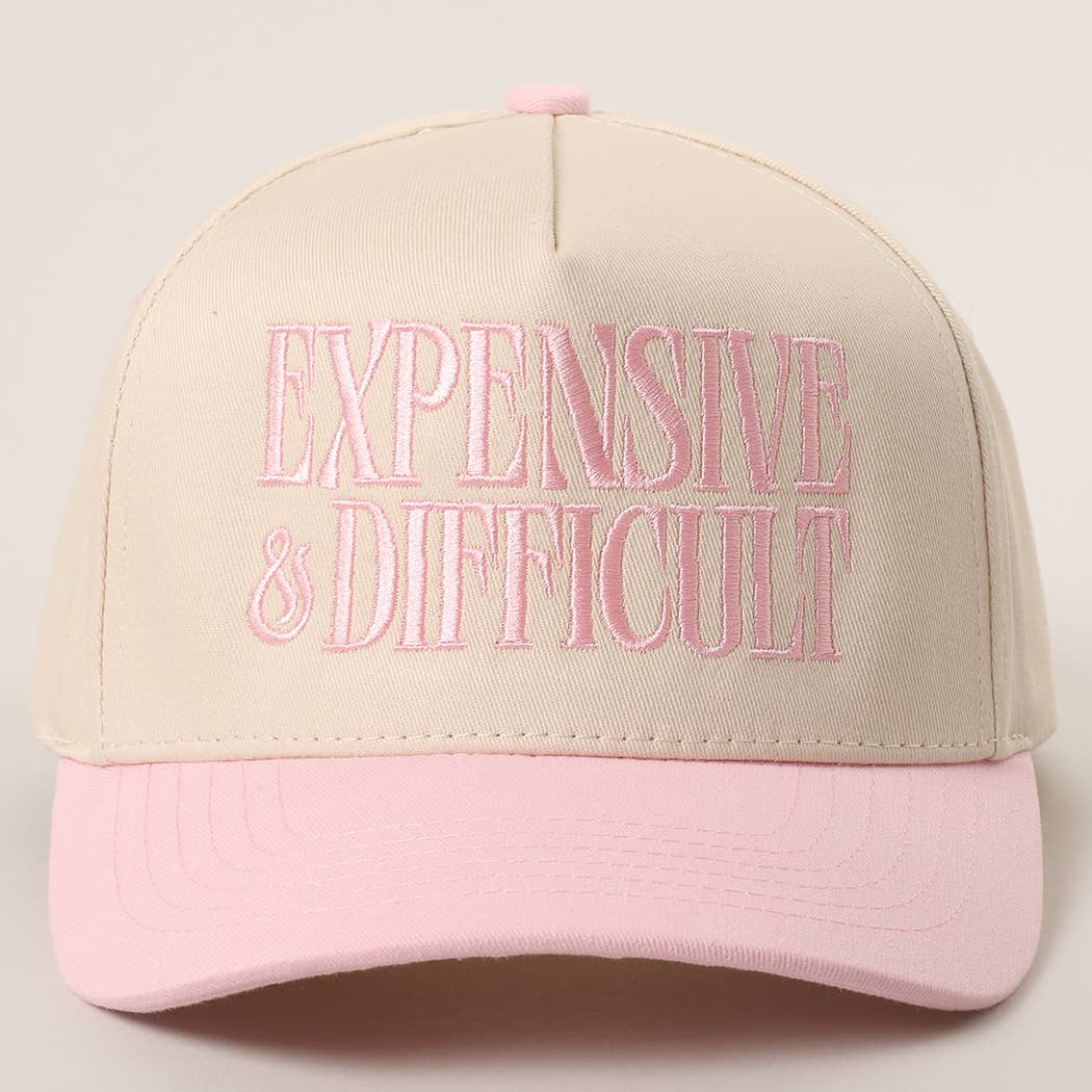 PINK EXPENSIVE and DIFFICULT Embroidered Trucker Hat