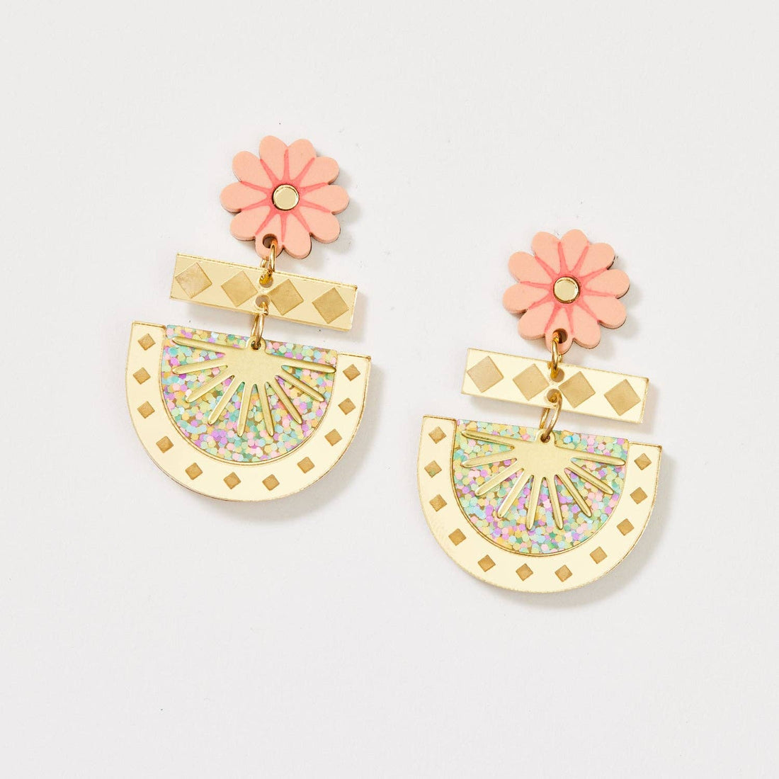 Betty Earrings - Gold / Peach