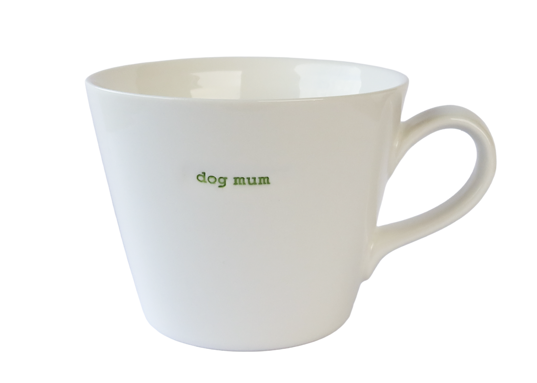 KBJ Word Bucket Mug - Dog Mum (Hand Embossed Green Text)