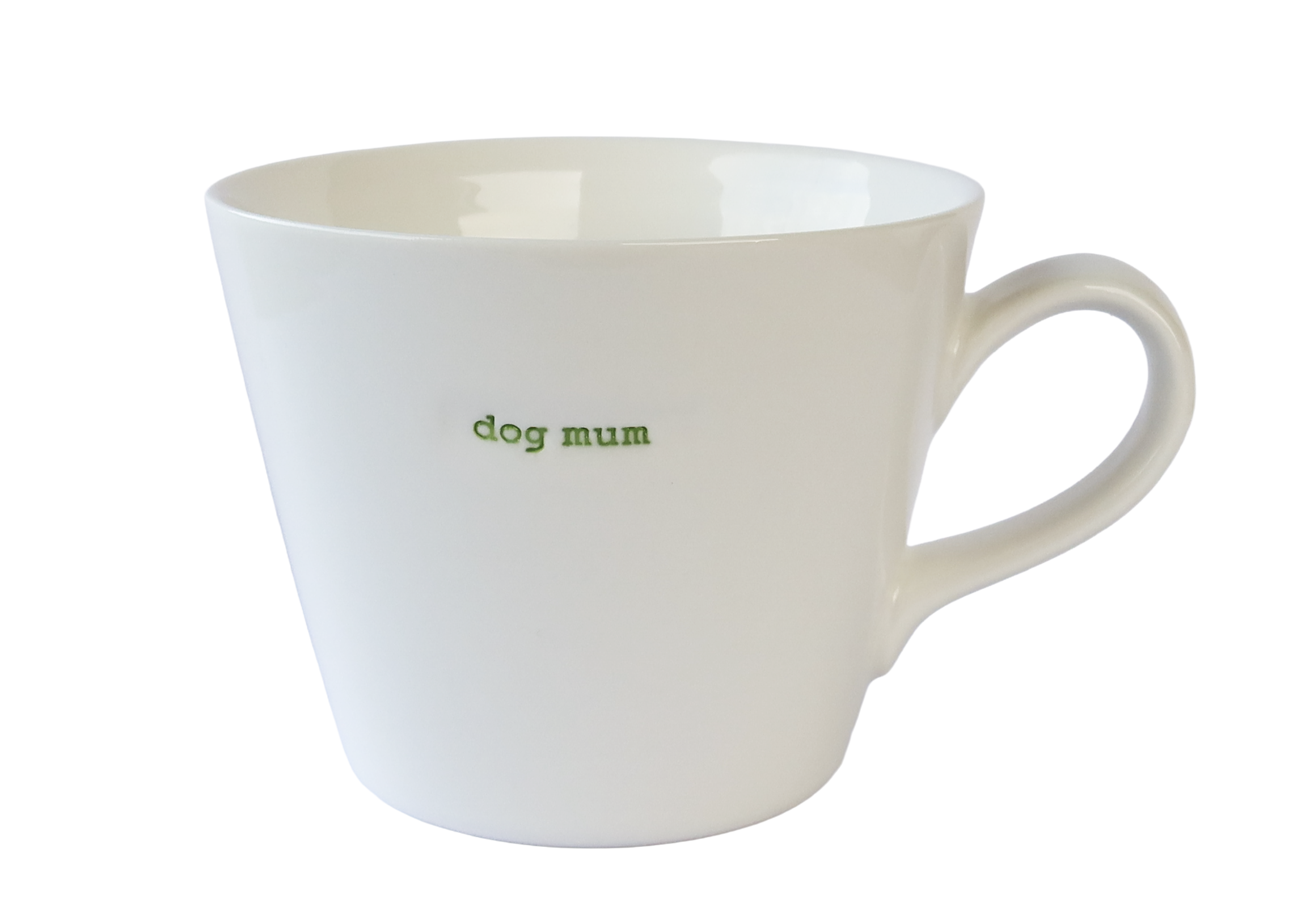 KBJ Word Bucket Mug - Dog Mum (Hand Embossed Green Text)