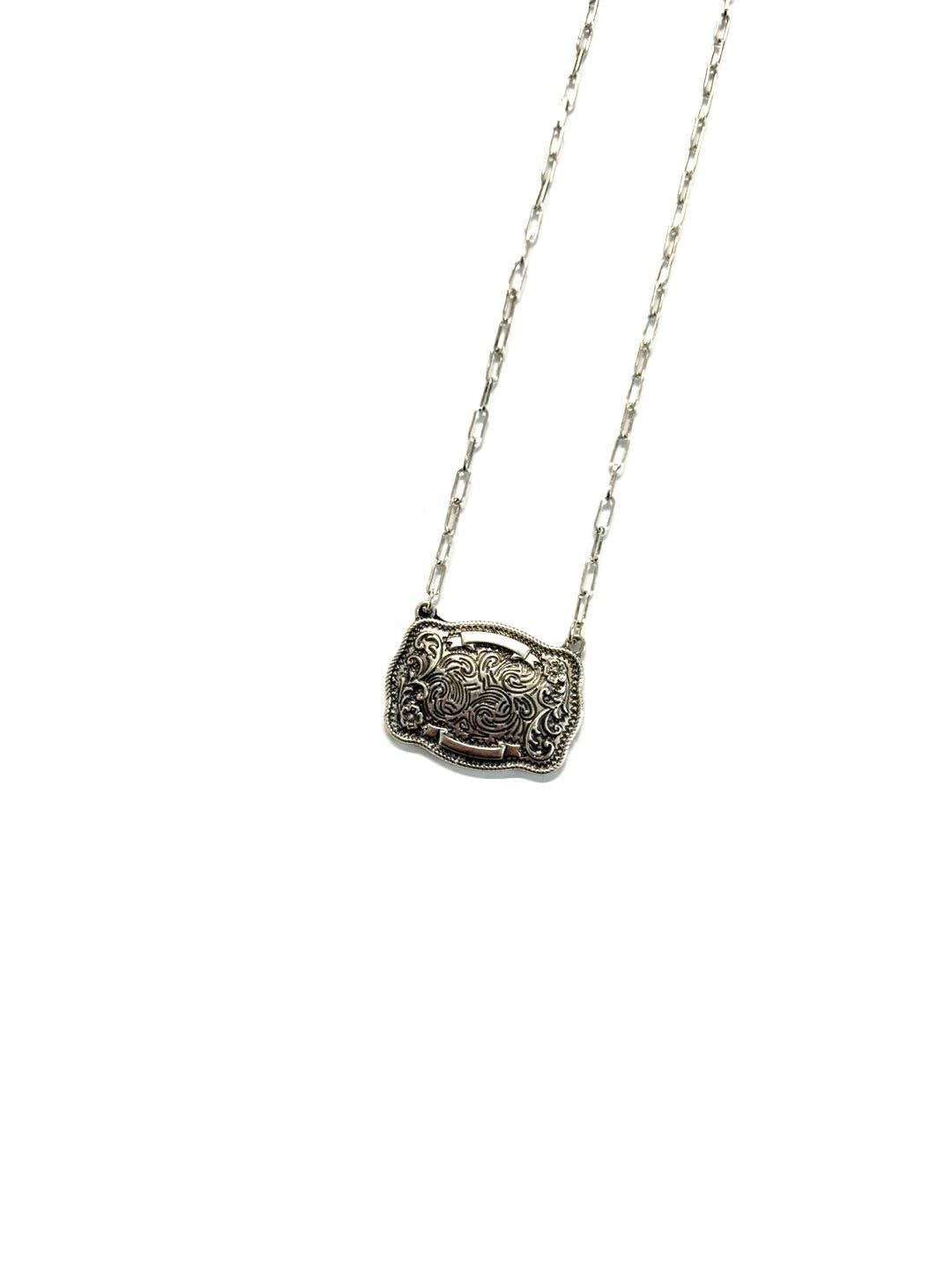Western Belt Buckle Necklace