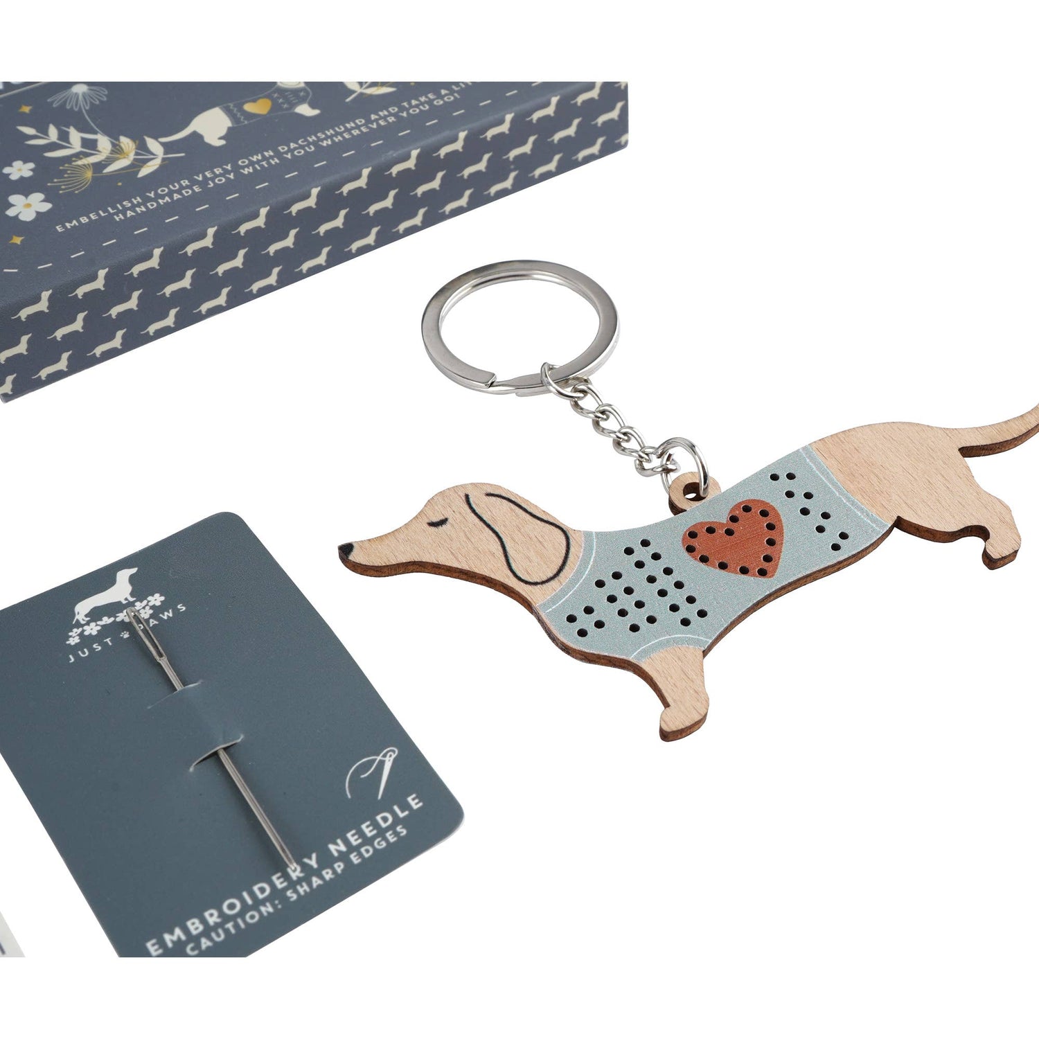 Dachshund Keyring Embroidery Kit