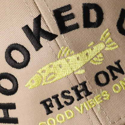 HOOKED UP FISH ON Mid Profile Mesh Back Trucker Hat