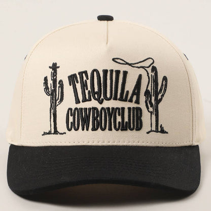 TEQUILA COWBOY CLUB 3D Letter Embroidery Two-Tone Trucker