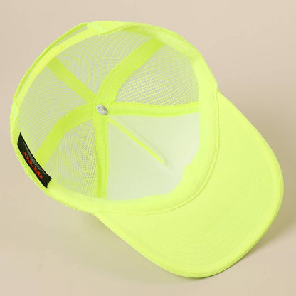 COWGIRL Text Logo Printed Mesh Back Trucker Hat