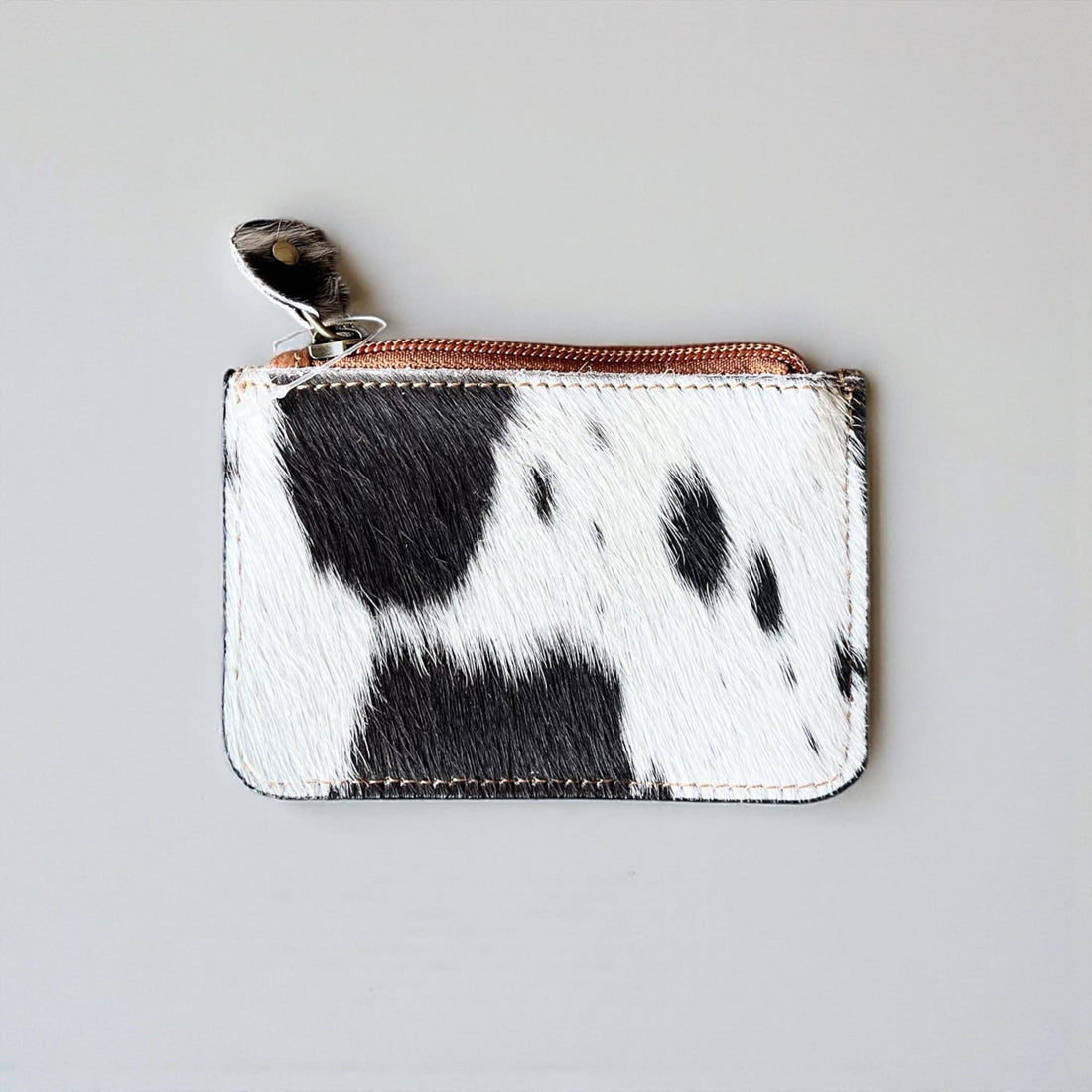 Aztec skull tooled leather coin pouch 