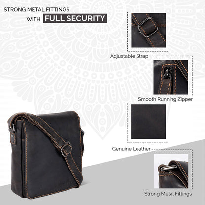 Leather Shoulder Bag Luna - Brown GW191048BRN
