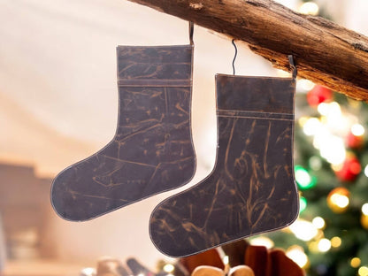 Longhorn  Christmas Stockings Rustic Leather 