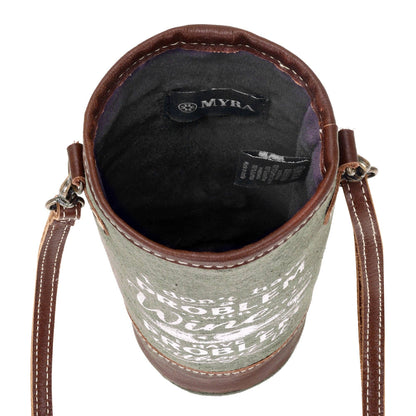 Problem with Wine Bottle Carrier in olive with vintage print