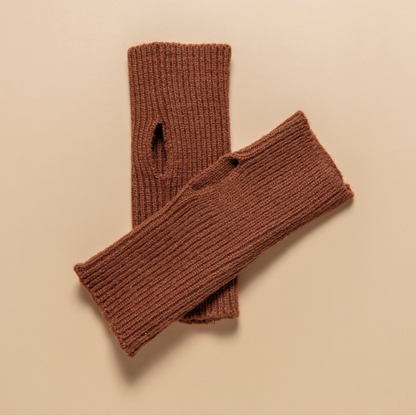 Ribbed Fingerless Gloves
