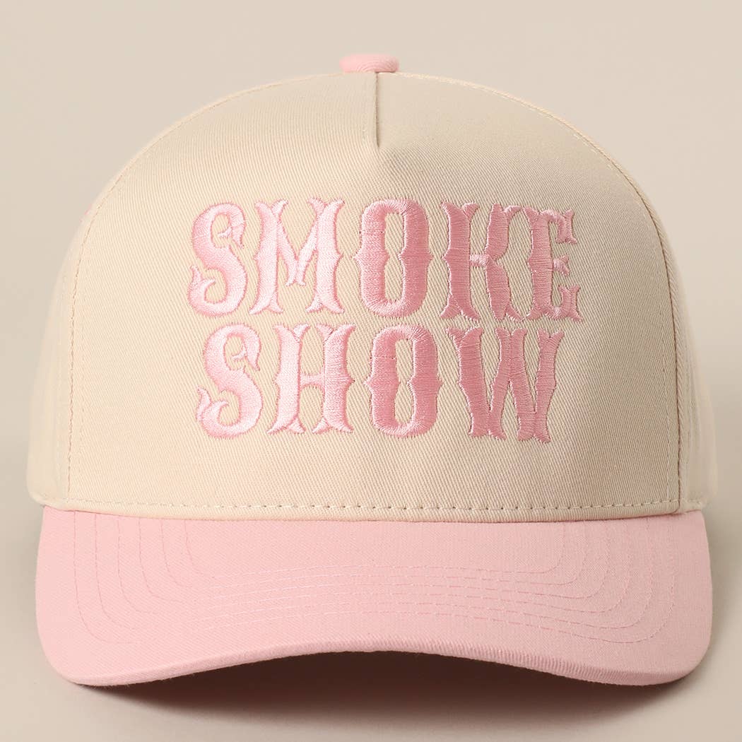 SMOKE SHOW Typographic Embroidery Baseball Cap