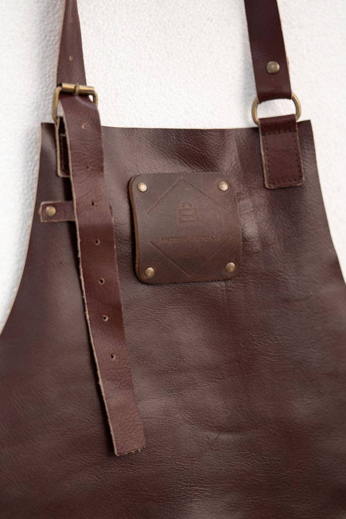 Classic Chestnut Leather Apron Durable, Stylish &amp; Handmade