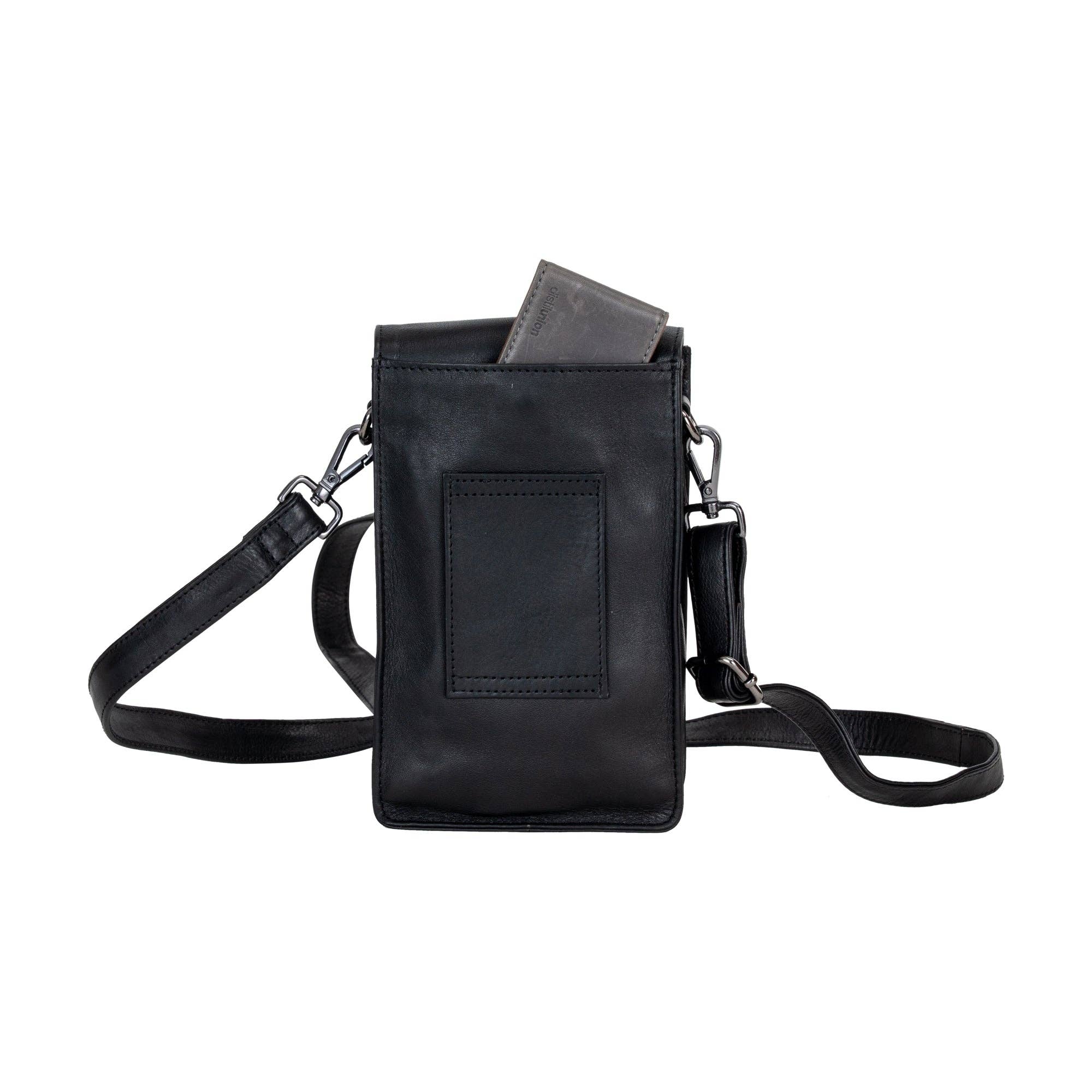 Leather Shoulder Bag Ivy Black GW6840BLK