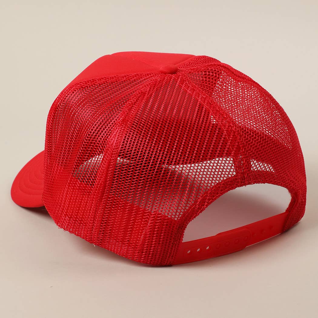 COWGIRL Text Logo Printed Mesh Back Trucker Hat